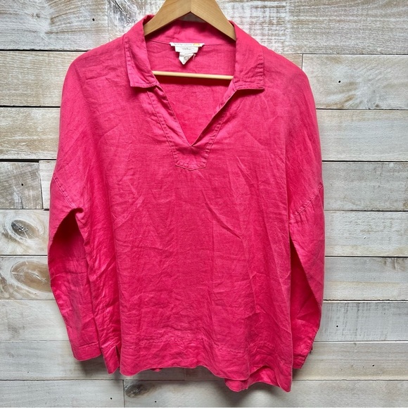 C&C California Tops - C&C California Top Womens Medium Pink Long Sleeve V Neck Drop Shoulders